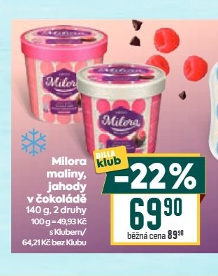 Milora maliny, jahody v čokoládě
