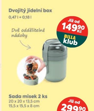 Dvojitý jídelní box 0,47 l + 0,18 l