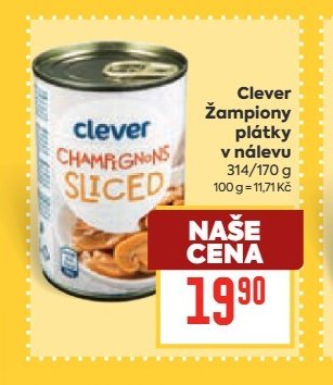 Clever Žampiony plátky v nálevu