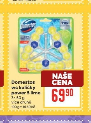 Domestos wc kuličky power 5 lime