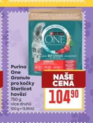 Purina One Granule pro kočky Sterilcat hovězí