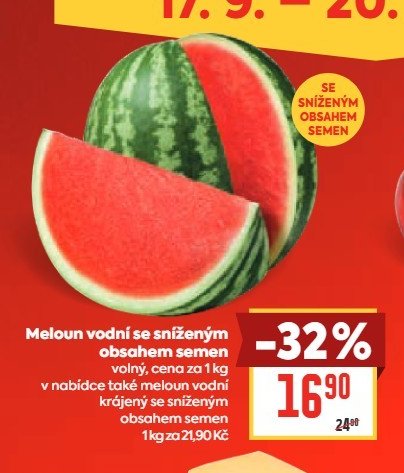 Meloun vodní se sníženým obsahem semen