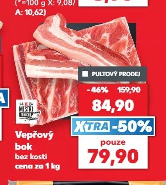 Vepřový bok bez kosti cena za 1 kg