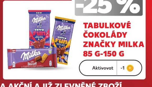 Tabulkové čokolády značky Milka 85 g-150 g