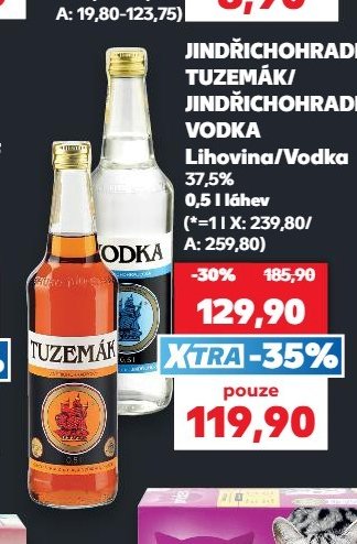 JINDŘICHOHRADECKÝ TUZEMÁK/JINDŘICHOHRADECKÁ VODKA Lihovina/Vodka