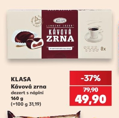 Klasa Kávová zrna dezert s náplní