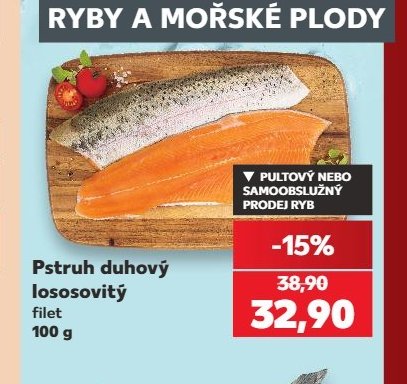Pstruh duhový lososovitý filet