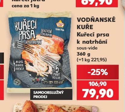 VODŇANSKÉ KUŘE Kuřecí prsa k natrhání sous-vide