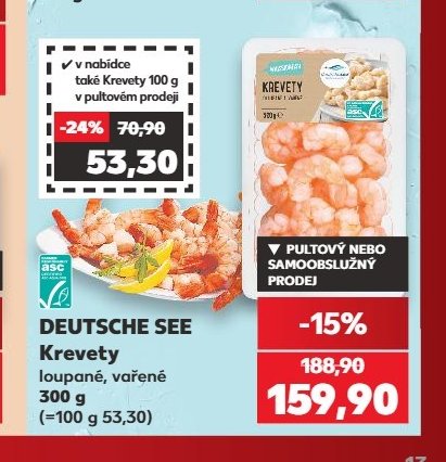 DEUTSCHE SEE Krevety loupane, vařené