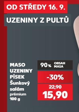 MASO UZENINY PÍSEK Šunkový salám prémium