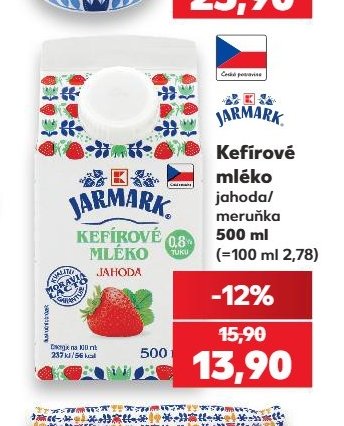 Kefírové mléko jahoda/meruňka 500 ml