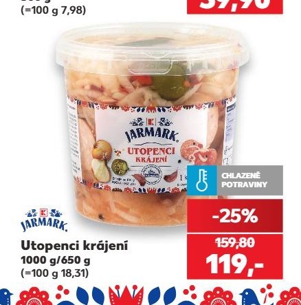 Utopenci krájení 1000 g/650 g