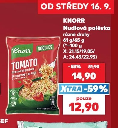 KNORR Nudlová polévka různé druhy 61 g / 65 g