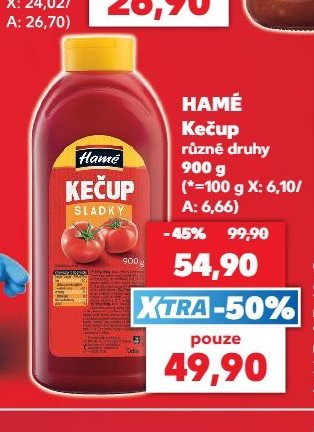 HAMÉ Kečup různé druhy 900 g