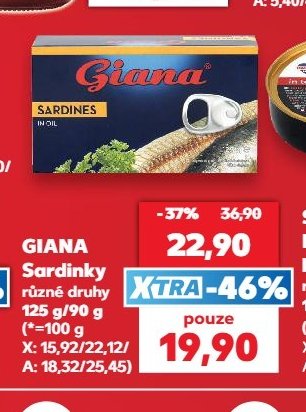 GIANA Sardinky různé druhy 125 g / 90 g