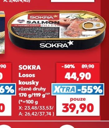 SOKRA Losos kousky různé druhy 170 g / 119 g