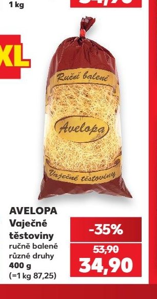 AVELOPA Vaječné těstoviny ručně balené různé druhy 400 g