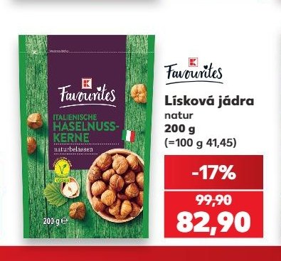 Favourites Lísková jádra natur 200 g