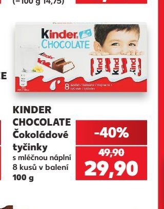 Kinder Chocolate Čokoládové tyčinky