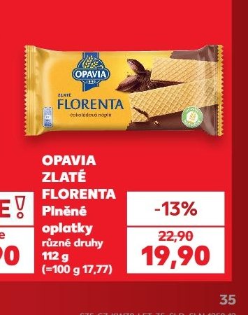 Opavia Zlaté Florenta plněné oplatky