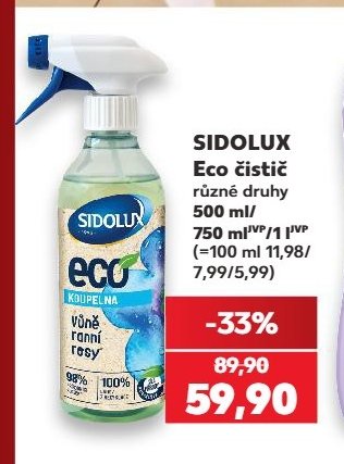 SIDOLUX Eco čistič různé druhy 500 ml
