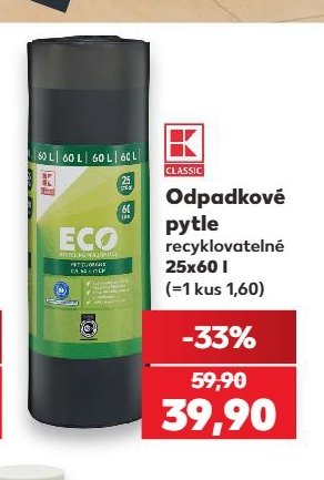 Odpadkové pytle recyklovatelné 25x60 l