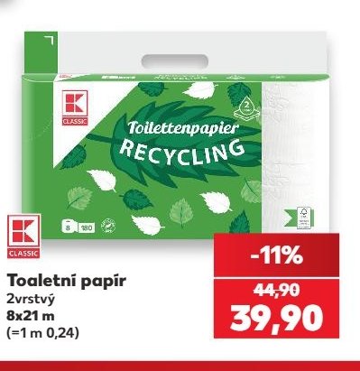 Toaletní papír 2vrstvý 8x21 m