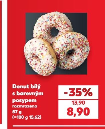 Donut bílý s barevným posypem