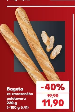 Bageta ze zmrazeného polotovaru