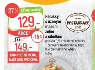Halušky s uzeným masem, zelím