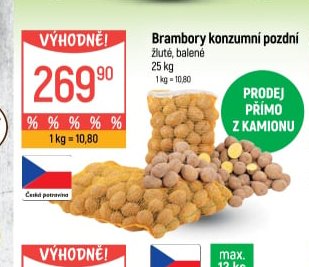 Brambory konzumní pozdní