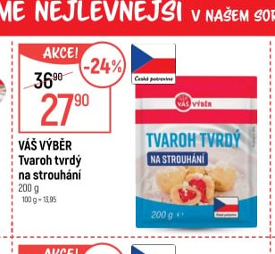 Váš Výběr Tvaroh tvrdý na strouhání