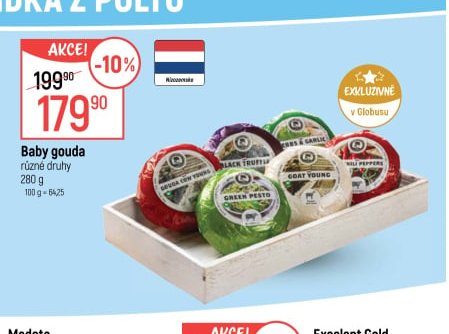 Baby gouda různé druhy