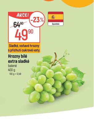 Hrozny bílé extra sladké
