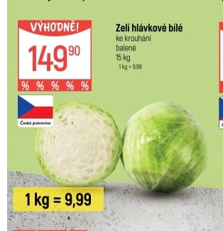 Zelí hlávkové bílé