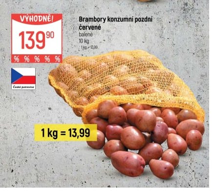 Brambory konzumní pozdní červené