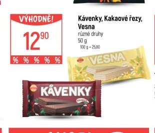 Kávenky, Kakaové řezy, Vesna