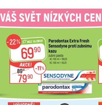 Parodontax Extra Fresh / Sensodyne proti zubnímu kazu