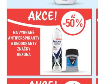 Rexona na vybrané antiperspiranty a deodoranty