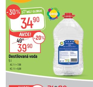 Destilovaná voda 5 l