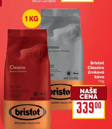 Bristot Classico Zrnková káva