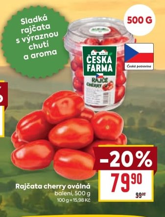 Rajčata cherry oválná, 500 g