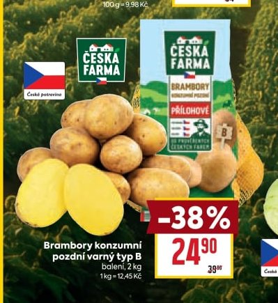Brambory konzumní pozdní varný typ B, 2 kg