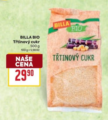 BILLA BIO Třtinový cukr