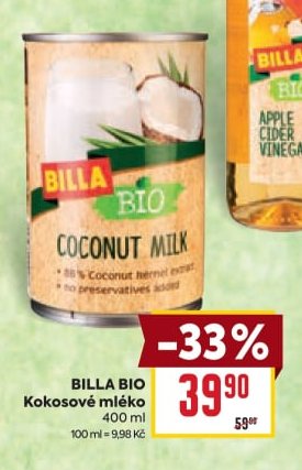 BILLA BIO Kokosové mléko
