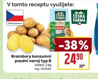 Brambory konzumní pozdní varný typ B