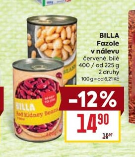 BILLA Fazole v nálevu