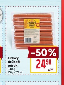 Lidový drůbeží párek