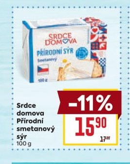 Srdce domova Přírodní smetanový sýr