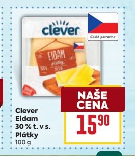 Clever Eidam 30% t. v s. Plátky